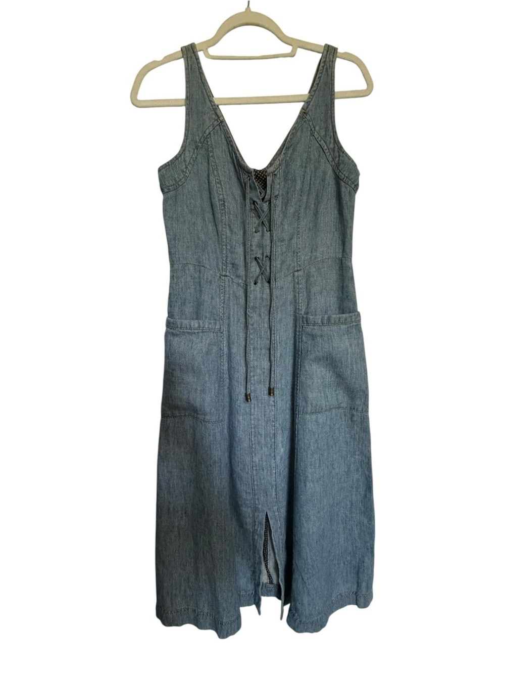 Holding Horses by Anthropologie Light Blue Denim Midi Dress